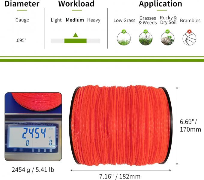 नायलॉन धागा ब्रश कटर लाइन नायलॉन घास ट्रिमर लाइन 1