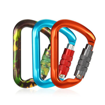 गुणवत्ता एल्यूमीनियम 30KN डी आकार चढ़ाई स्नैप हुक अनुकूलित आउटडोर Carabiner फैक्टरी