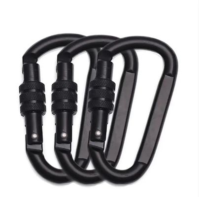 अच्छा दाम Polished Finish D Hook Aluminum Carabiner for Hammock in Black OEM Accepted ऑनलाइन
