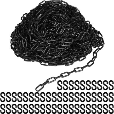 अच्छा दाम प्लास्टिक चेन वेदरप्रूफ सेफ्टी लिंक बैरियर चेन लाइटवेट सेफ्टी चेन भीड़ नियंत्रण कतार लाइन पार्किंग ड्राइववे सजावट (काला) ऑनलाइन