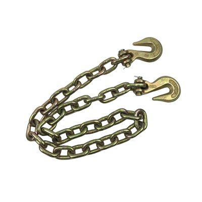 अच्छा दाम 5/16''x 18' Yellow Zinc G70 Transport Chain With Clevis Hook for Blacken Finished ऑनलाइन