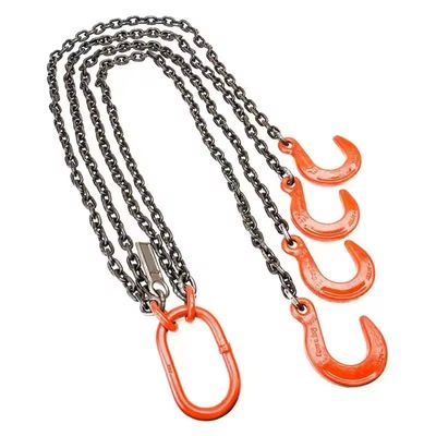 अच्छा दाम Load Lifting Chain Sling 4 Legs Black Towing Tie Chains Rigging for Heavy Loads ऑनलाइन