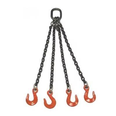 अच्छा दाम 8T1.5M-4 Chains G80 Hook 4 Legs 10Mm Lashing Link Welded Chain Slings for Heavy Loads ऑनलाइन