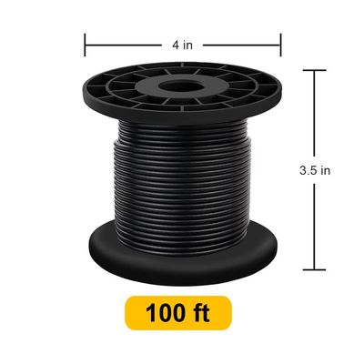 अच्छा दाम स्ट्रिंग लाइट्स कपड़ों के तार के लिए काले विनाइल में लेपित 304 स्टेनलेस स्टील वायर केबल ऑनलाइन