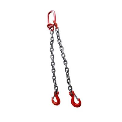 अच्छा दाम 8mm Black Finish G80 Alloy Steel Chain Sling with Two Legs for Lifting EN818-2 Durable ऑनलाइन