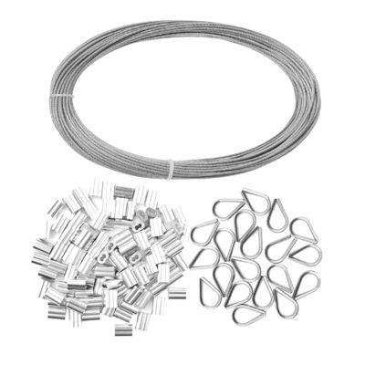 अच्छा दाम एल्यूमीनियम के साथ जस्ती 1/16 इंच स्टेनलेस स्टील तार रस्सी केबल ऑनलाइन