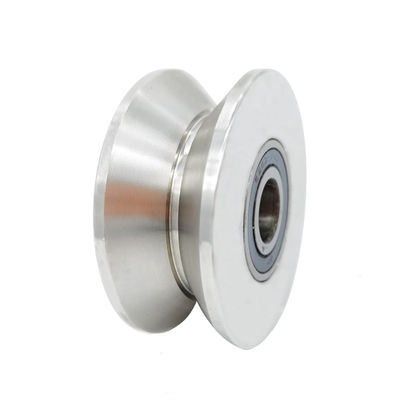 अच्छा दाम V-shaped Groove Wheel Stainless Steel Rolling Door Wheel Sliding Door Wheel Heavy Duty Pulley ऑनलाइन