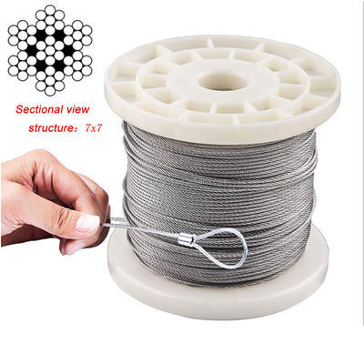 अच्छा दाम 7*7 Construction Stainless Steel Wire Cable AISI 201/304/316 Non-Alloy Grade Material ऑनलाइन