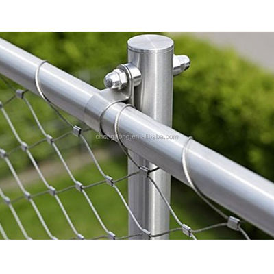 अच्छा दाम स्टेनलेस स्टील रस्सी AISI304/316 एवियरी जाल/ज़ू रस्सी जाल/फेर्रुल तार रस्सी नेट जाल 1x19 निर्माण के लिए ऑनलाइन