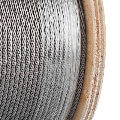अच्छा दाम 100 मीटर/328 फीट लंबाई 7x7 स्टैंड कोर नॉन-कोटेड ग्रेड कार्टन स्टील 1/16 वायर रोप 304 स्टेनलेस स्टील वायर केबल विमान के लिए ऑनलाइन