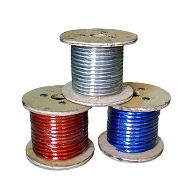 अच्छा दाम PVC/PP/PE/PA लेपित स्टेनलेस स्टील वायर रोप 6X7 FC/6X7 IWS 1/32'' 3/64'' 1/16'' 3/32'' 1/8'' 5/32'' 3/16'' 1/4'' 5/16 ऑनलाइन