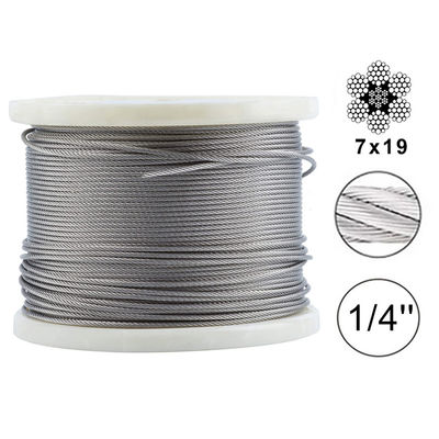 अच्छा दाम डेकिंग रेलिंग हार्डवेयर किट सिस्टम के लिए गैर-लेपित 250 फीट स्टील केबल रस्सी, लंबाई 250 फीट टी316 स्टेनलेस स्टील वायर रस्सी ऑनलाइन