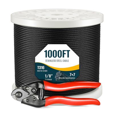 अच्छा दाम Standard 7x19 1x19 10mm Wire Rope 304 Stainless Steel For Balustrade Deck Rails ऑनलाइन