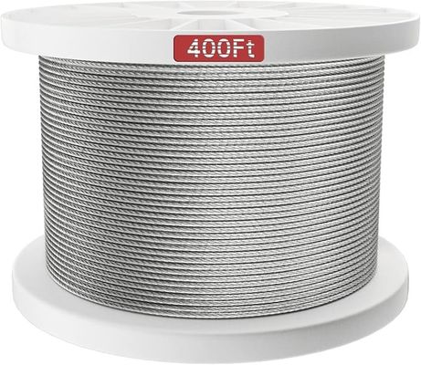 अच्छा दाम 500FT Aircraft Steel Wire Rope SS Cable 7x7 For Deck Railing Kits Hardware 1/8