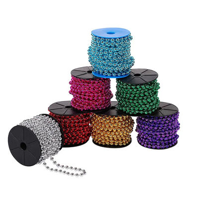 अच्छा दाम 2.4mm Customized Colors Plastic Ball Chain Silver Ball Chain White Gold Ball Chain With Customization Length And OEM ऑनलाइन