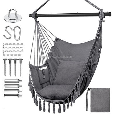 अच्छा दाम 100*130cm 320g Polyester-cotton Hanging Rope Swing Hammock With Two Pillows ऑनलाइन