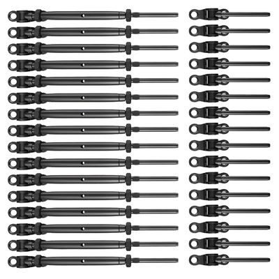 अच्छा दाम भारी-ड्यूटी ब्लैक केबल रेलिंग किट, समुद्री और निर्माण के लिए समायोज्य थ्रेड्स और एंगल बेस के साथ ऑनलाइन