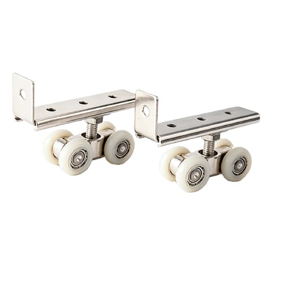 अच्छा दाम चार पहिया धातु स्लाइडिंग ट्रैक व्हील सेट हैंगर बॉल लेयरिंग पोली किट के लिए अलमारी कोठरी दरवाजा ऑनलाइन